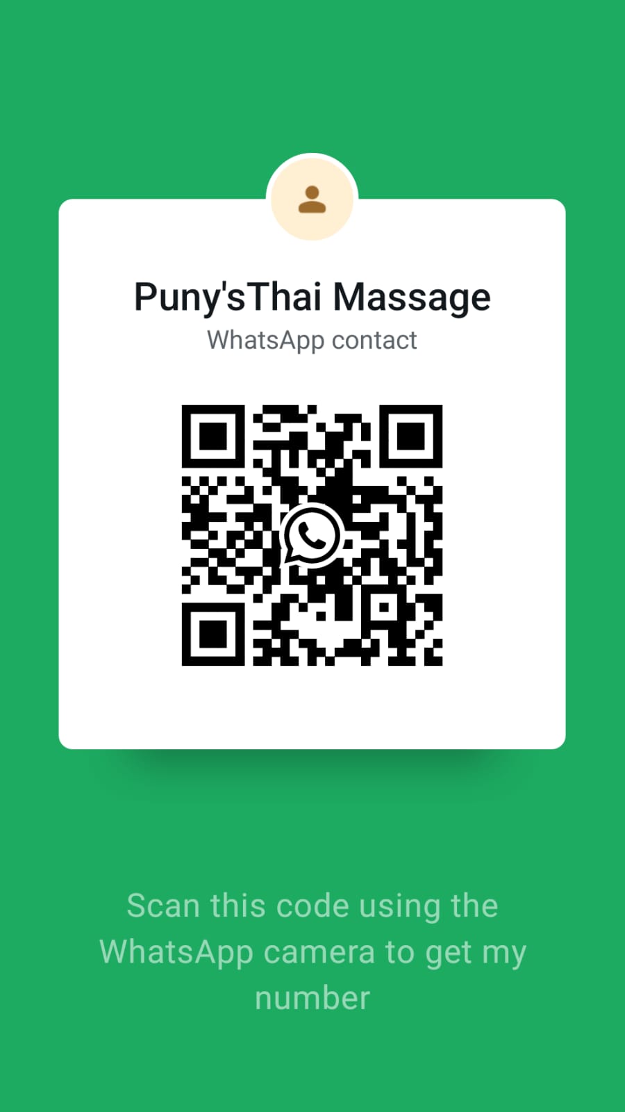 WhatsApp QR code for Puny's Thai Massage